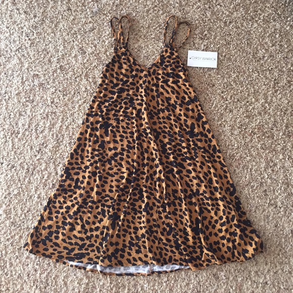 ❌SOLD❌Gypsy Warrior Leopard Print Strappy Tank Dre - Picture 3 of 4
