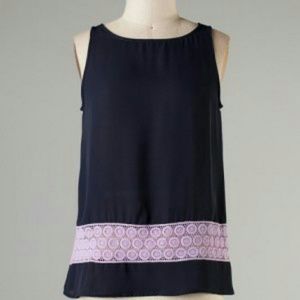 Navy & Lavender Crochet Top