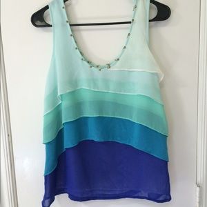 Classy blue ombré tank top