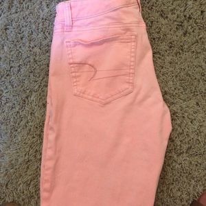 Adorable melon/peach jeans!