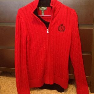red Ralph Lauren sweater/zip up