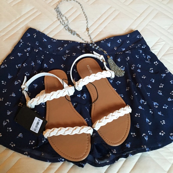 NWT strappy white sandals