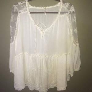 White free people shirt L