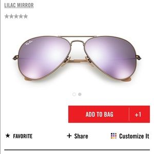 Authentic Ray-Ban Lilac Mirrored Aviators