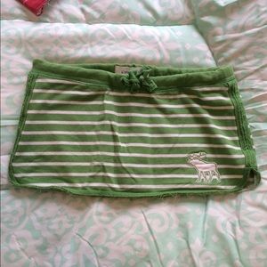 Green & White Striped Skort