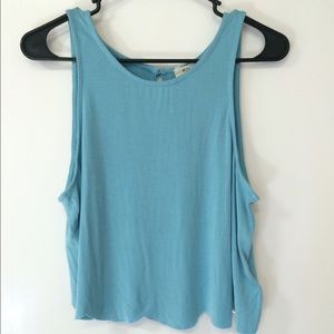 Light blue scalloped crop top