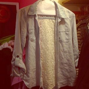 Denim collared shirt