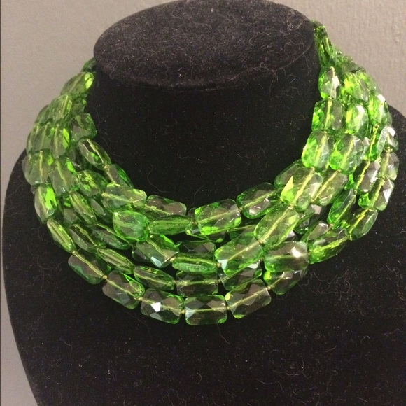 Glass  Chunky Green Necklace