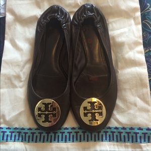 Tory burch reva flats size 8 brown