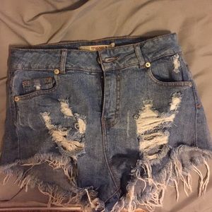High waisted Jean shorts