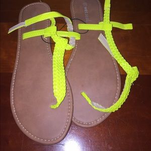 Size 10 neon yellow Wet Seal sandals