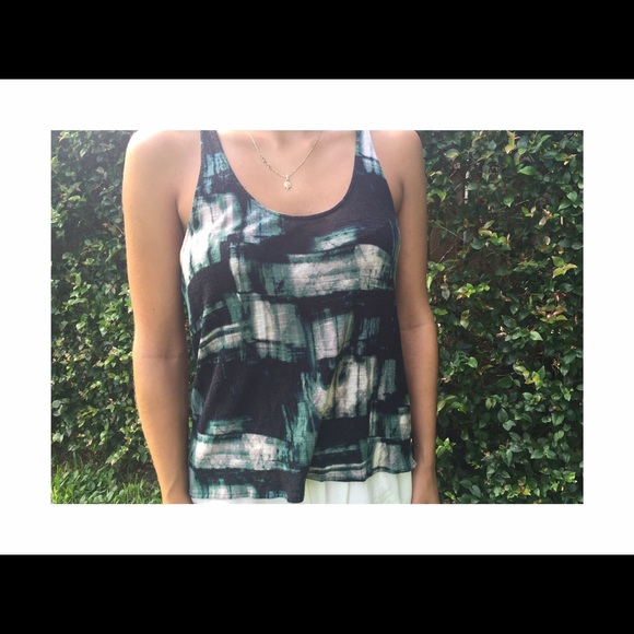 URBAN OUTFITTERS GREEN AND BLACK BLOUSE - Picture 2 of 2