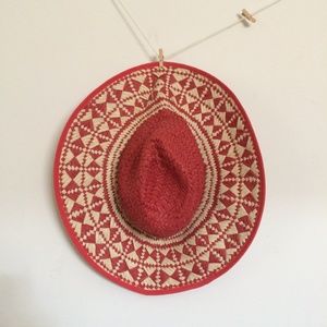 ASOS coral/beige patterned sunhat