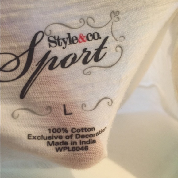 Style & Co short sleeved top in turquoise & white - Picture 4 of 4