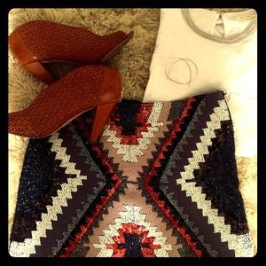 ZARA Beaded Mini Skirt