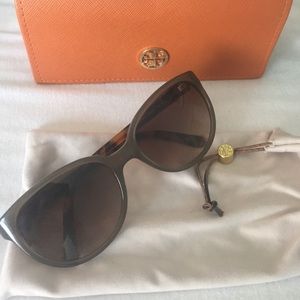 Tory Burch green & tortoise Sunglasses