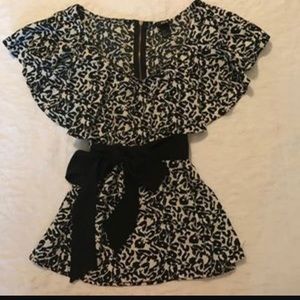 Flowy Cheetah Print Shirt • Removable Tie Belt