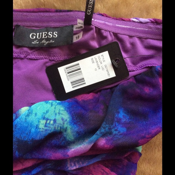 GUESS - Lavender Ruched Bandeau Dress - Picture 2 of 3