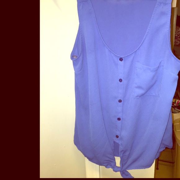 Sheer blue top