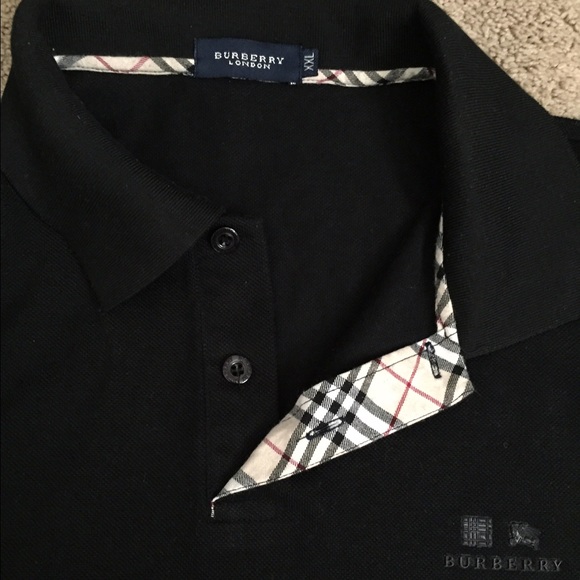 Black Burberry mens polo