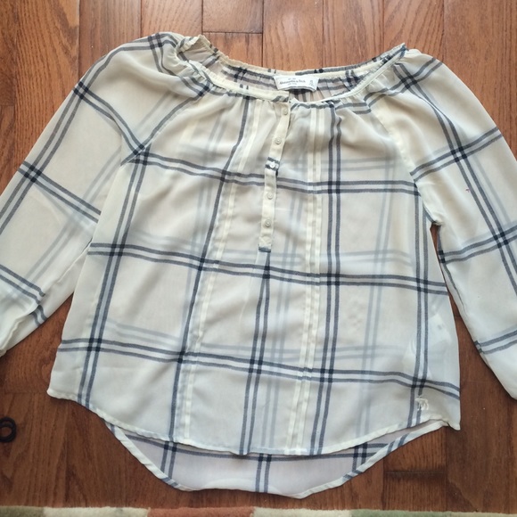 Abercrombie Cream/Navy Top