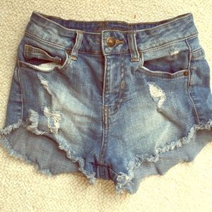 Distressed High Waisted Shorts