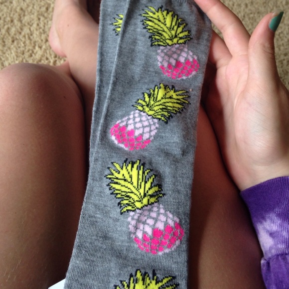 Pineapple knee high socks