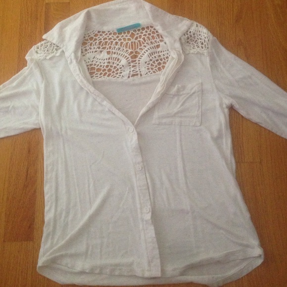 White button down top