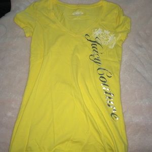 Yellow v neck juicy couture shirt