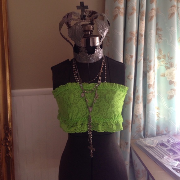 Neon green lacy Bandeau from the DominicanRepublic