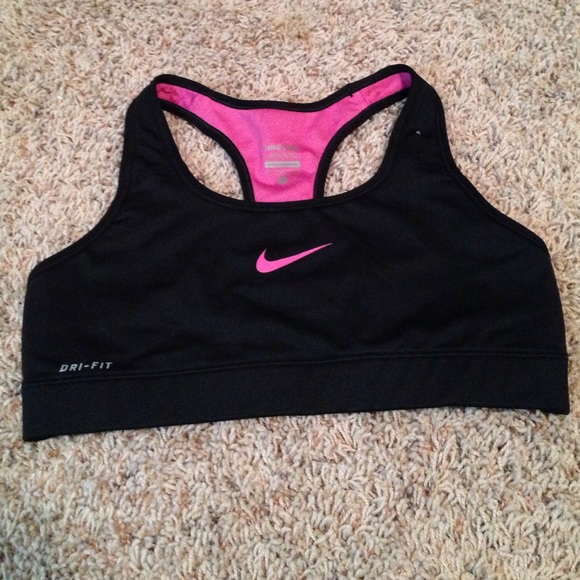 Nike Tops - Brand new nike pro dri fit sports bra black pink