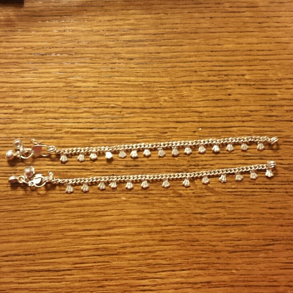 Little girls silver  anklets - Picture 3 of 4