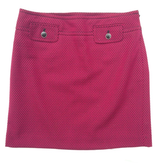 LOFT Cranberry/Black Miniskirt