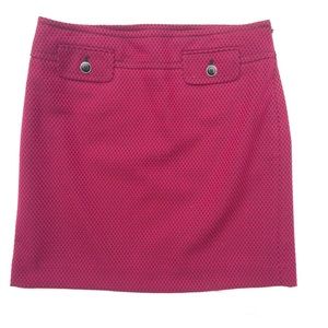 LOFT Cranberry/Black Miniskirt