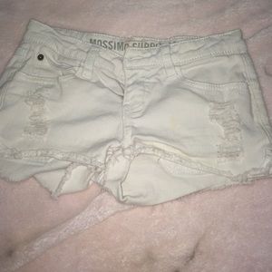 White denim target shorts