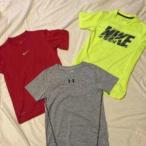 Boys Nike and Under  Armour shirts