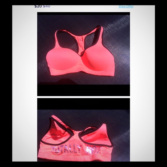 Orange yoga push up bra