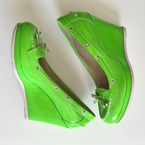 Sperry Top Sider Jeffrey Patent Leather Wedge Heel