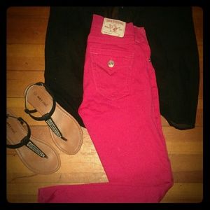 Pink True religion Capris