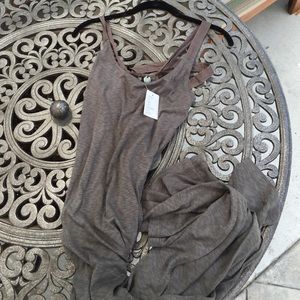 NWT Anthropologie grey m-slit maxi dress