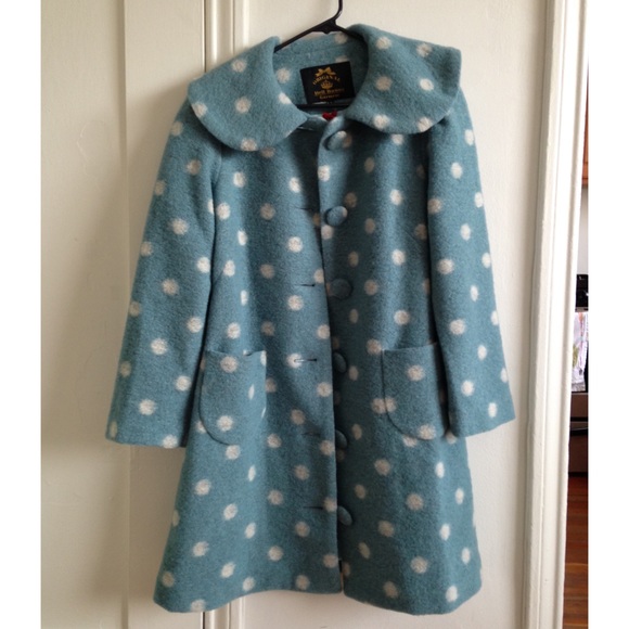 Hell Bunny blue polka dot coat, tags still on!