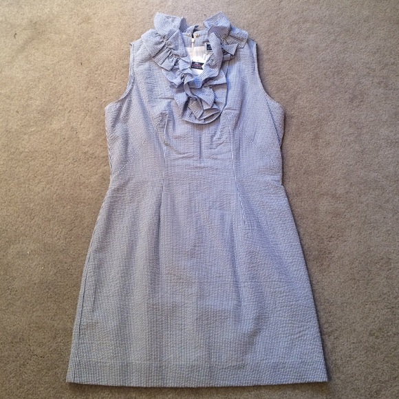 Blue Seersucker Dress, NWTO. Made in America!