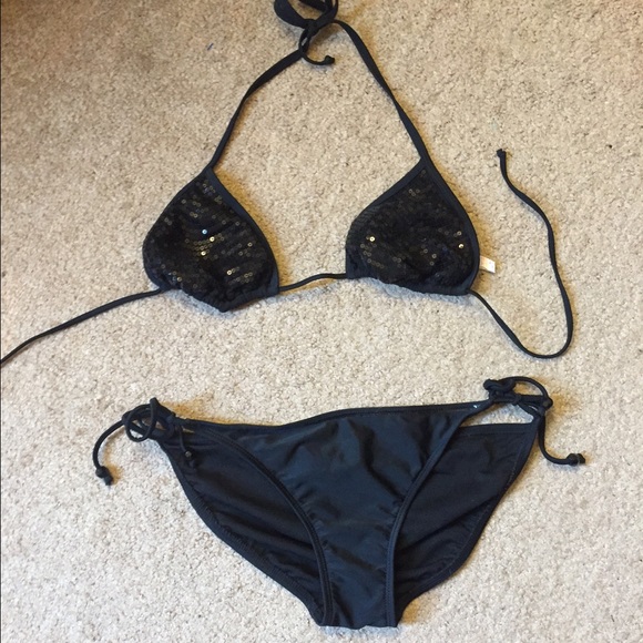 black sequined bikini