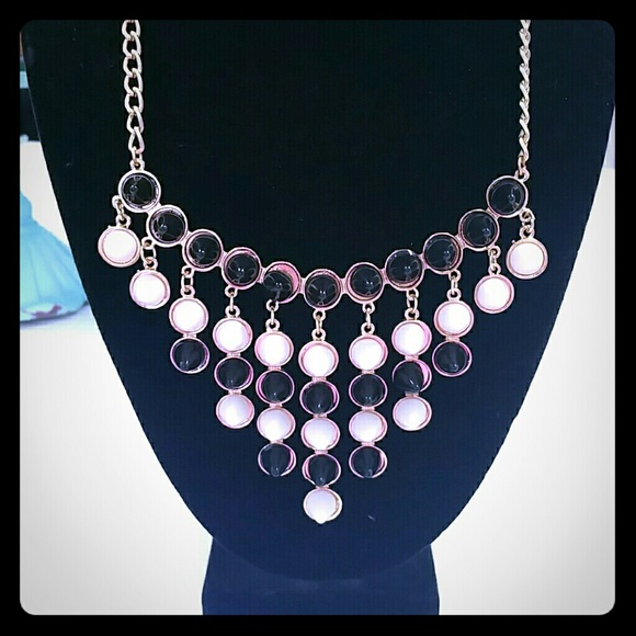 Black White Spike Necklace