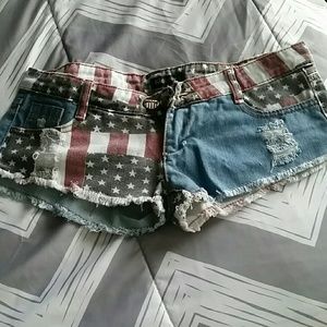 American flag low rise shorts