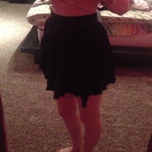 High waisted black skirt