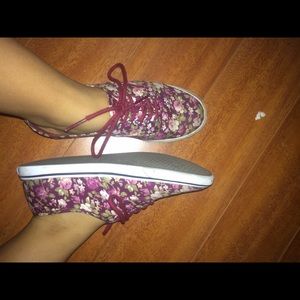 vans flower shoes