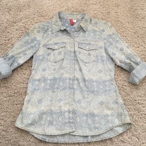 Printed Denim shirt