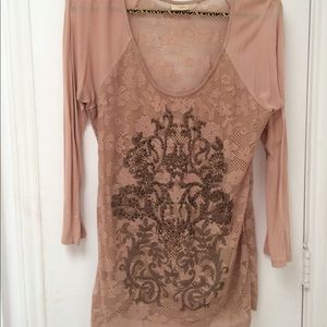 Long sleeve studded tee