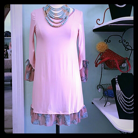 Light pink and mint green floral dress NEW!